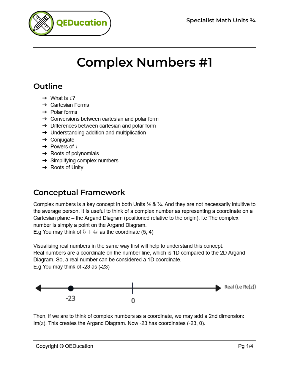 VCE Specialist Mathematics spesh handout #3