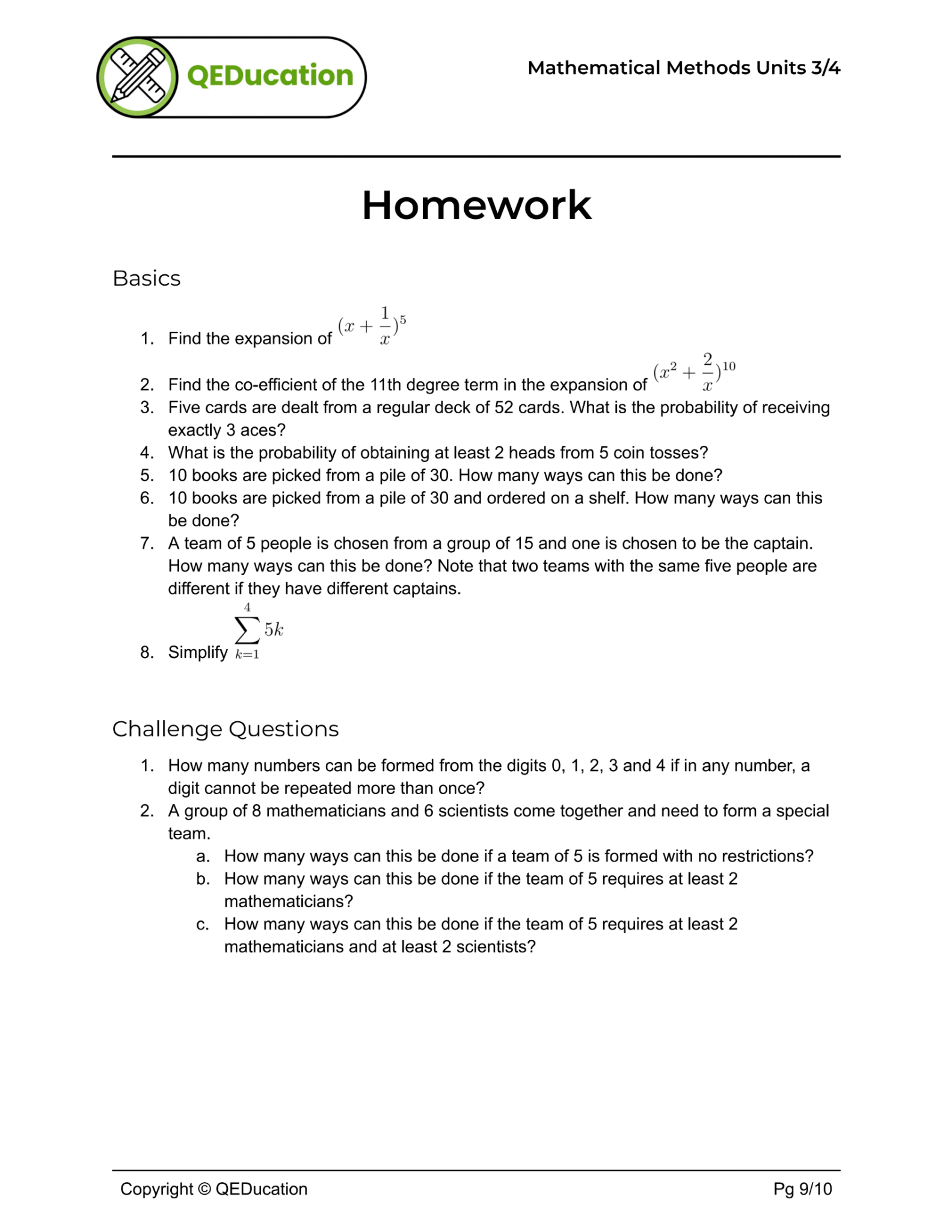 probability hw 1